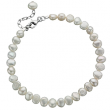 White Freshwater Pearl Single Row Bracelet